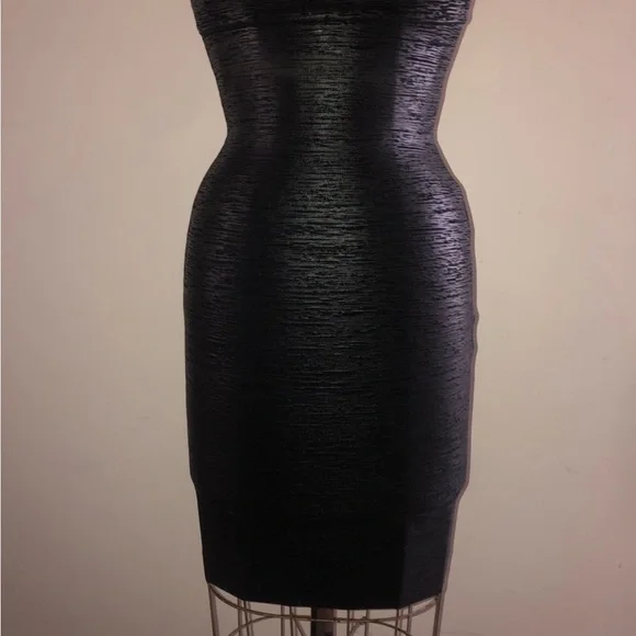 [Gstudio] Black Leather effects Cutout Sexy Bandage Body-con Mini Corset Dress - Picture 3 of 16
